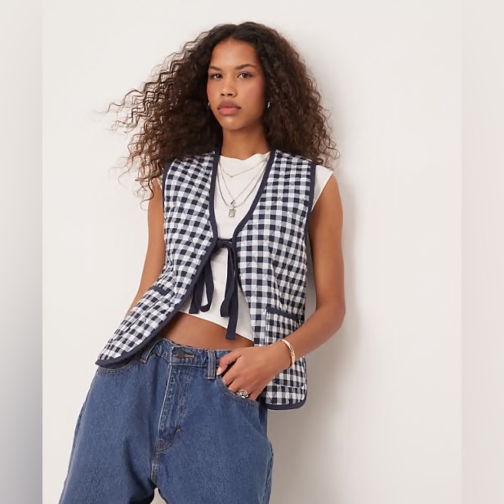 Free People Quilted Black Vest